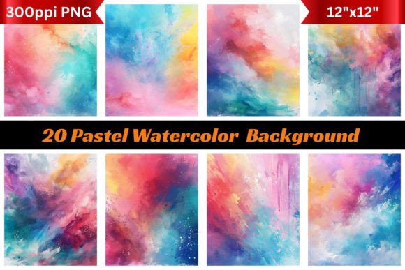 20 Pastel Watercolor Backgrounds for Soft, Artistic Web & Editorial Design