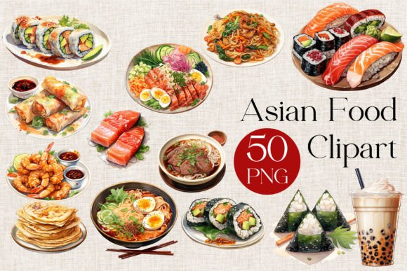 50 Watercolor Asian Food Clipart: A Designer’s Real-World Embroidery Review