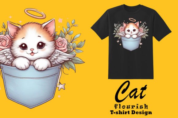 Adorable Cat in Pocket Clipart for POD: A Crafts-Friendly Design Asset for Local Branding