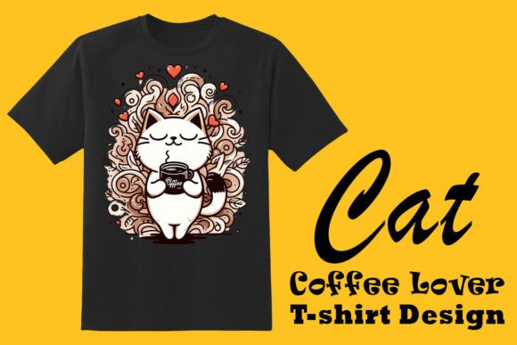 Cat with a Passion for Coffee Delight – A Crafty Design Asset for Lifestyle Brands