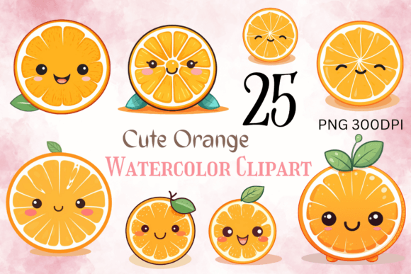Cute Orange Faces Clipart for Crafts & Cricut Projects