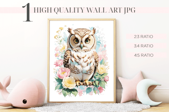 Cute Watercolor Owl Nursery Wall Art: A Charming Craft for Local Branding Projects