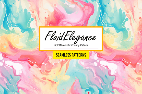 FluidElegance - Soft Watercolor Pouring: A Versatile Pattern for Bloggers & Digital Publishers