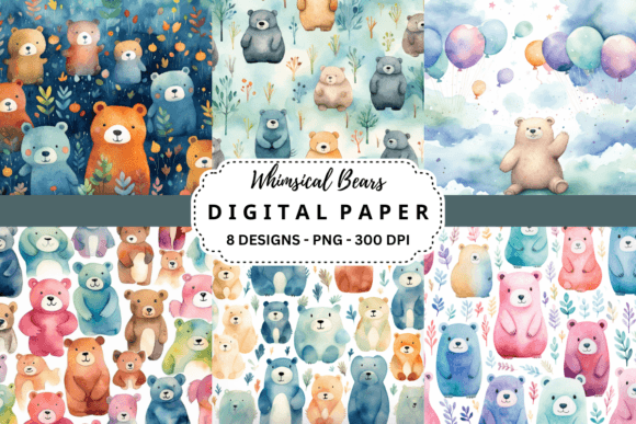 h1Watercolor Whimsical Bears Background for Creative Sellers/h1