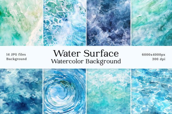 Ocean Water Pool Surface Illustrations for Crafting