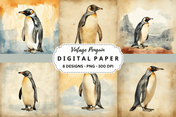 Vintage Penguin Watercolor Backgrounds Review