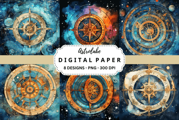 Watercolor Astrolabe Background: A Unique Design Asset for Creative Blogs and Editorial Content