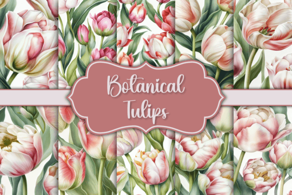 Watercolor Botanical Tulips Background: A Versatile Pattern for Organic Branding and Creative Design