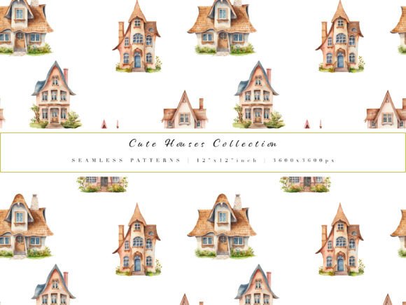 Watercolor Cute House Digital Paper: A Versatile Pattern for Lifestyle Blogging and Visual Content