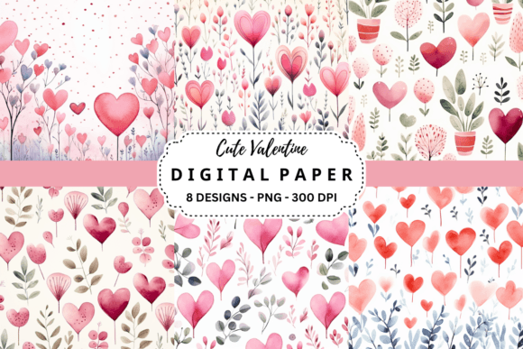 Watercolor Cute Valentine Background: A Sweet Touch for Local Branding and Packaging