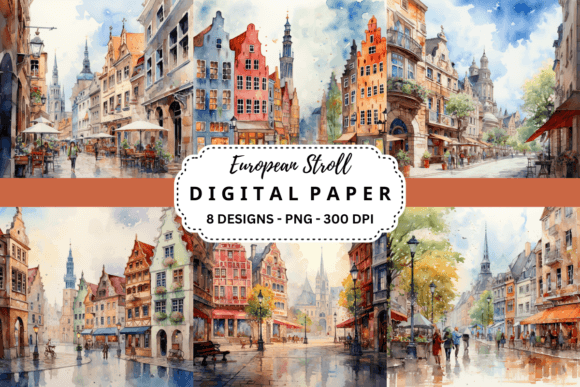 Watercolor European Stroll Background: A Visual Journey for Content Publishers