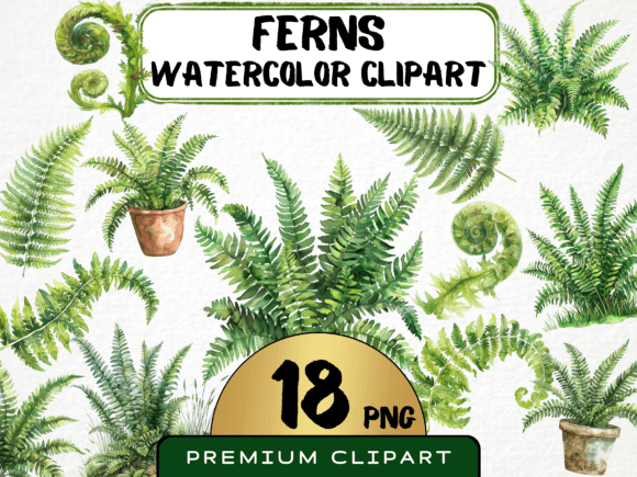 Watercolor Ferns Clipart Bundle: A Designer’s Review for Branding & Marketing Projects