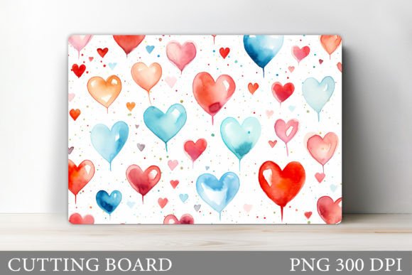 Watercolor Hearts Cutting Board Design: A Crafts-Inspired Graphic for Brand Storytelling