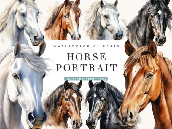 Watercolor Horse Portrait Clipart: Illustrations Review