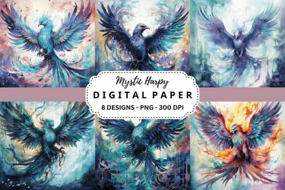 Watercolor Mystic Harpy Background: A Visual Boost for Brand Storytelling