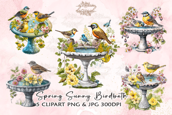 Watercolor Spring Sunny Birdbath Clipart: A Designer’s Real-World Embroidery Review