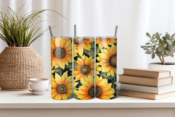 Watercolor Sunflower Tumbler Wrap for Crafts & Digital Sellers